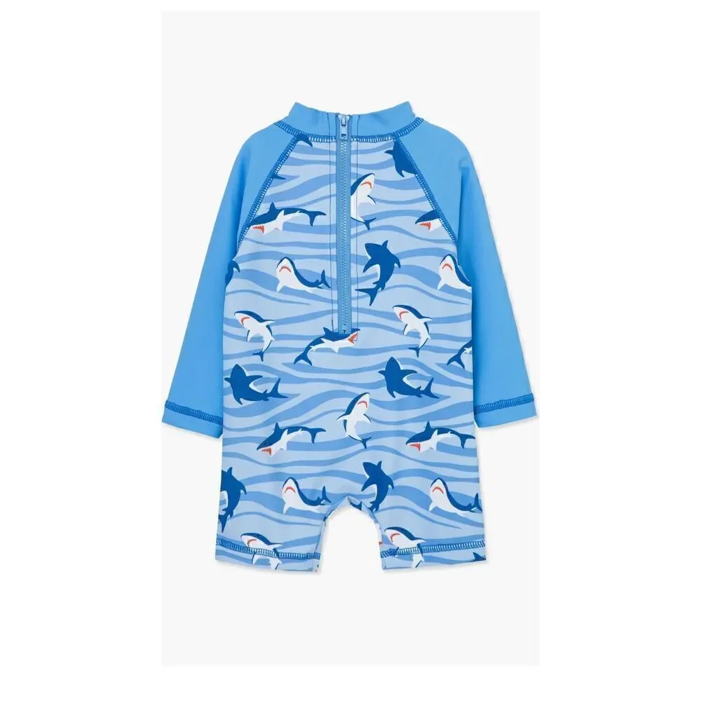 Little Me Shark Long Sleeve One Piece Swimsuit-NWT